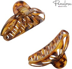 Parcelona French Rain Drop 4″ Large Celluloid Jaw Hair Claw for Women