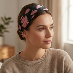 Vintage Pink 100% Pure Mulberry Silk 19 mm 6A Elastic Headband – Handmade in USA