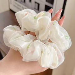 Sweet Korean Style Mesh Hair Ties Floral Scrunchies Breathable Mesh Fabric