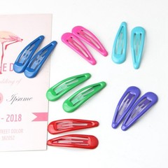 30PCS Colorful Enamel Hair Clips – 1.9″ Mixed Metal Snap Barrettes for Girls