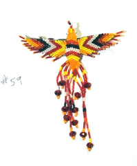 Fancy Fringe Beaded Hummingbird Barrette 4″ w/ French Clip closure #59