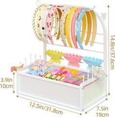 Headband Holder Stand Hair Accessories Organizer for Girls with Storage Base, De