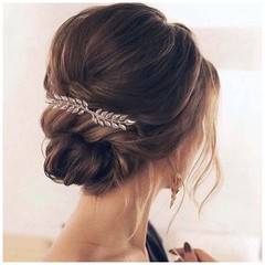 Gold Leaf Wedding Hair Comb Metal Bridal Hair Clips Branch Decorative Piece