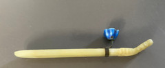 Antique Chinese Hetian Jade Hair Adornment Hair Stick Blue Lotus Flower 4.75″