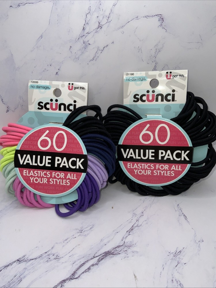 🌸120-PK Scunci No Damage Ponytail Holder Elastics Rubber Bands U – 🌸