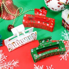 Vovii Christmas Hair Claw Clips 3Pcs 1 Count (Pack of 3), green,red,white