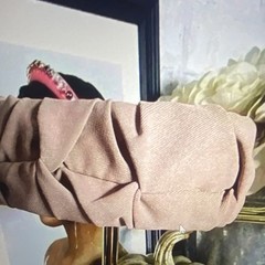 Pink Padded Fabric Knot Headband, Solid Classic Casual Hair Accessory