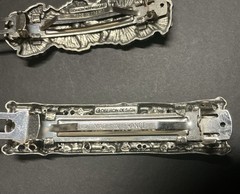 Oberon Design Metal Hair Clip Barrette Set Of 2 France Leaf Art Pewter Gray
