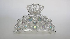 Gold or silver clear or AB crystal heart metal hair claw clip jaw clip