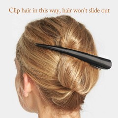 Large Long Alligator Hair Clips for Styling Salon 1 Count (Pack of 6), Black