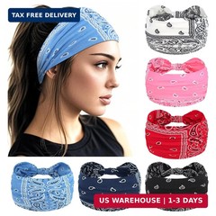 6 Pcs Yoga Workout Headbands for Women Wide Elastic Non Slip Hair Band Wrap New