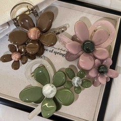3Pcs Flower Hair Claw Clips Set Floral Acrylic Hair Clamps Cute Hair Daily Wear