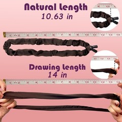 2 PCS Adjustable Satin Hair Ties Afro Puff Scrunchies Dark Brown Ponytails