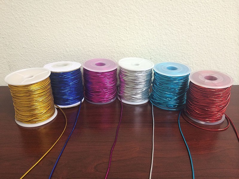1.5mm x 50 Yards (150 FT) Metallic Elastic Stretch Tie Cords Trim Jewelry Cord