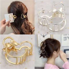 4 PCS Metal Hair Claw Clips Mouse Large Gold Silver Thick Non-Slip Barrette