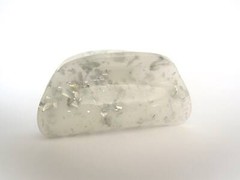 Gold or silver flakes glitter frosted white hair claw clip
