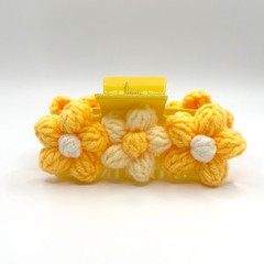 Yellow Crochet Flower Claw Clip, Large, Hair Accessories