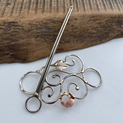 Metal Hair Barrette, Artisan Made, Hand Crafted