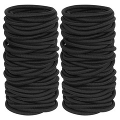 120 Pieces Black Hair Ties for Thick and Curly Hair Ponytail Holders Hair Ela…