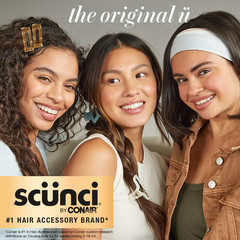 Scunci No Slip Grip Barrettes Hair Clips Gold Black Silver 6 Count