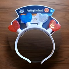 Patriotic Red White Blue Stars USA LED Headband Battery Powered New