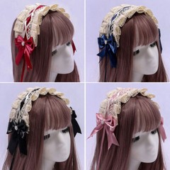 Lolita Girl Hairband Japanese Headdress Cosplay Cute Maid Bow Headbands Gothic