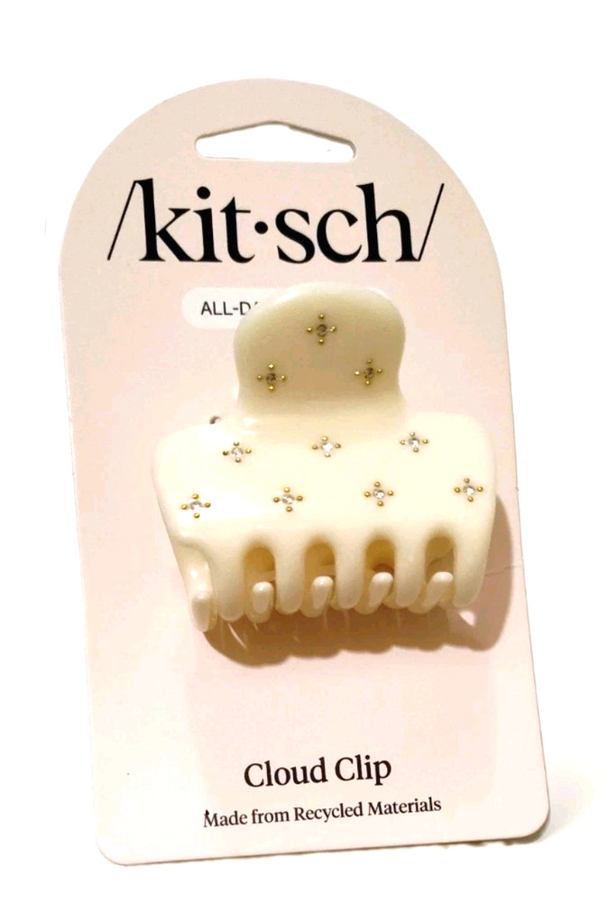 Kitsch Recycled Plastic Medium Rhinestone Cloud Hair Claw Clip Ivory Versatile