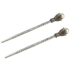 Pack of 2 Vintage Rhinestone Pearl Hair Stick Vintage Hair Chopsticks Hairpin…