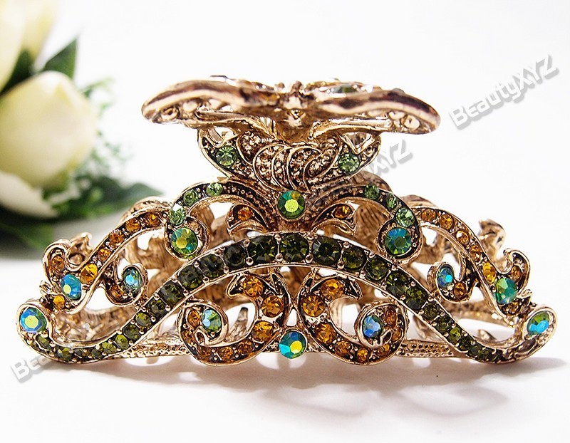 New Fashion Rhinestone Flowers design with high quality metal Hair Claws Clip 88