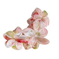 Elegant Marbled Resin Hair Claw Clip Floral Design Women Girls Styling Accessory