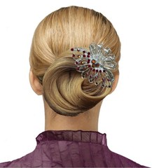 Set of 4 JCGY Hair Claws Metal Jaw Clips Silver Trim Bridal NF86480-1-2