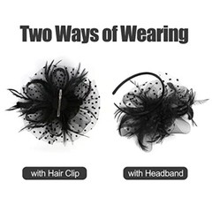 Fascinators Hat for Women Tea Party Headband Kentucky Derby One Size Black