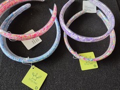 Beaded Candy Hairbands Girls Hair Set/4 Pink Purple Blue Multicolor School Thin