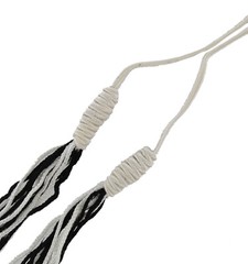 Bohemian Black And White Multi Strand String Stretch Headband Flapper Gatsby