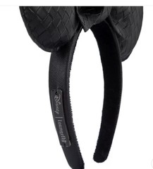 Loungefly Disney Mickey Mouse Ears Headband Black Faux Leather Padded Logo