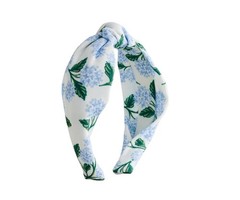 Floral Hydrangea Headband – Knotted Fabric, Durable Plastic Band, Stylish Access