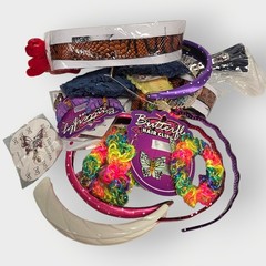 NEW Vintage Lot of 25- Hair Accessories Hair Bands Barrettes Clips Scrunchies 08