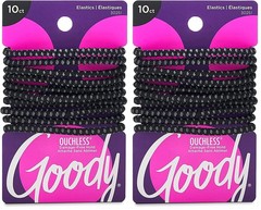 Goody Slide Proof Stayput Black Hair Elastics, 4 mm, 10 Count