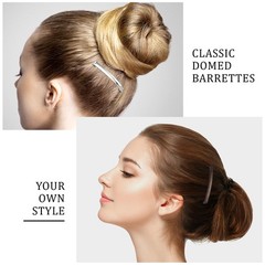 30 Pieces Open Center Metal Barrettes Anti-Slip Metal Hair Clip for Women, Assor