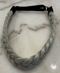 Ladies Braided Synthetic Plait Elastic Hair Headband Three Strand 1” Wide