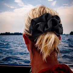 CEELGON Black Big Scrunchies for Women 1 Count (Pack of 6), Oversized