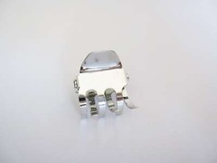 Small mini shiny silver tone metal hair claw clip