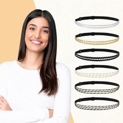 6 Pieces Bohemian Hippie Adjustable Elastic Double-Stranded Braided Leather