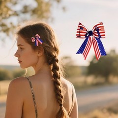 4th of July Small Hair Clip for Girl Red White Blue Hair Barrettes Hair for 2…