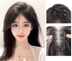 3.15″x4.3″ Seamless Front 100% Human Hair Topper Cover Head Top or As Fringe 10″