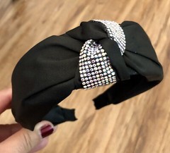 Noir Knotted/ Crystals Embellished Headband