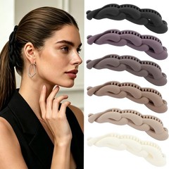 6PCS Large Banana Hair Clips for Women, 1 Count (Pack of 6), Multicolor