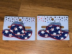 2 PACK-Oh My Stars Red White Blue Cowgirl Hair Claw Clip Star NWT- 4th of July