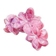 Elegant Marbled Resin Hair Claw Clip Floral Design Women Girls Styling Accessory