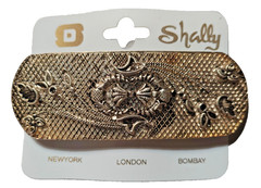 Shally Designs Silver tone Metal Hair Barrette Style D Made in India